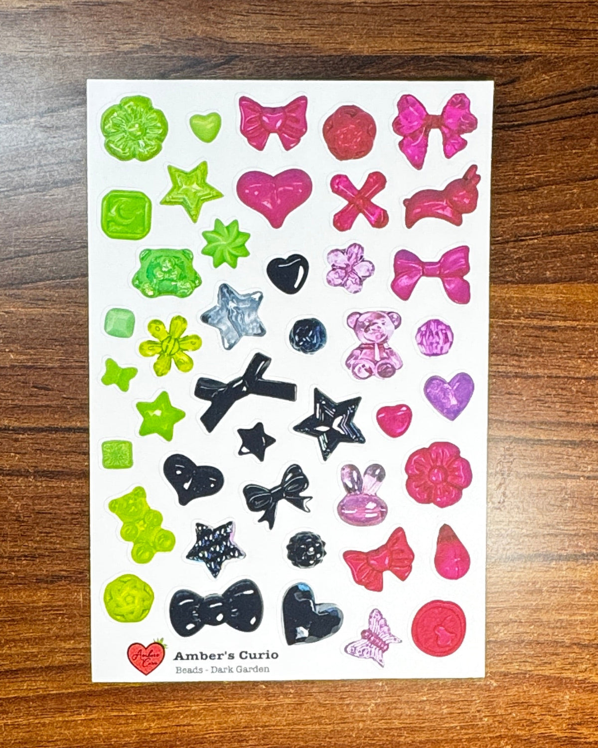 Beads Beads Beads Sticker Sheet | Kawaii 3D Bead Stickers for Journaling