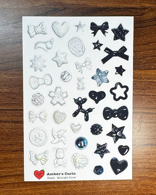 Beads Beads Beads Sticker Sheet | Kawaii 3D Bead Stickers for Journaling
