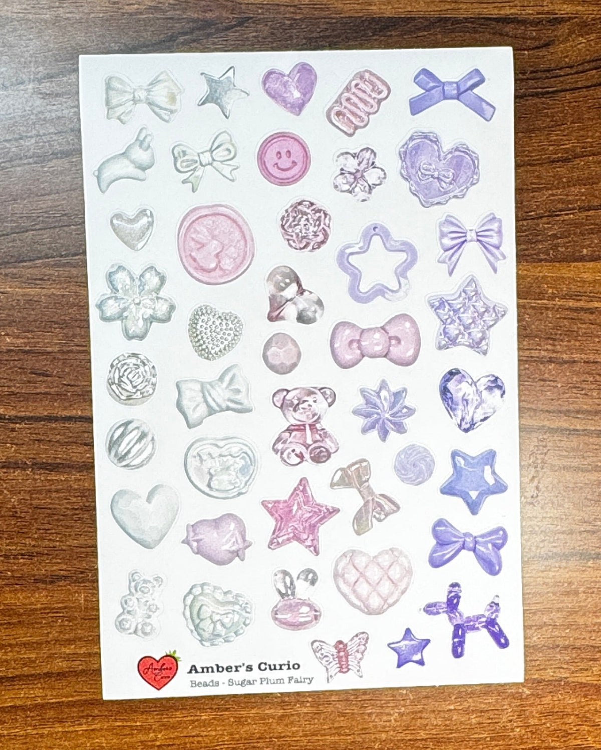 Beads Beads Beads Sticker Sheet | Kawaii 3D Bead Stickers for Journaling
