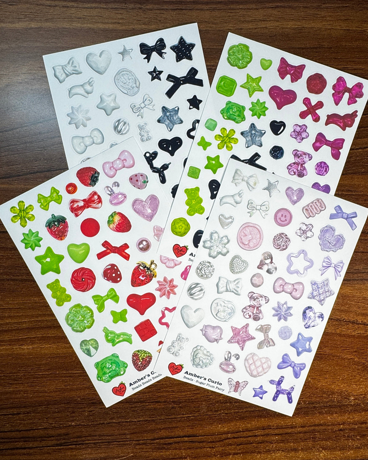 Beads Beads Beads Sticker Sheet | Kawaii 3D Bead Stickers for Journaling
